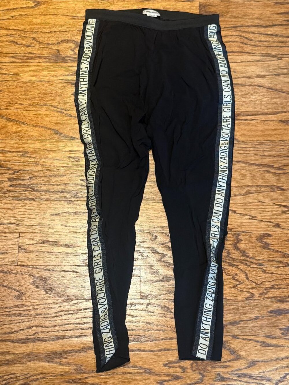 Zadig and Voltaire "girls can do anything" black pants
